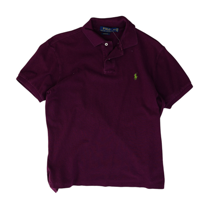 Purple Solid Short Sleeve Polo