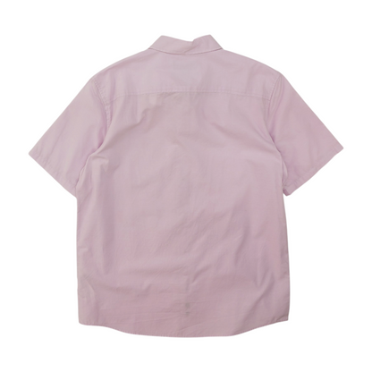 Lavender Solid Short Sleeve Button Down