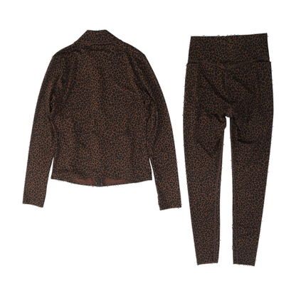 Brown Animal Print Active Set
