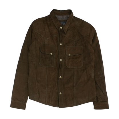 Brown Solid Leather Jacket