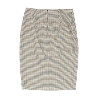 Beige Houndstooth Mini Skirt