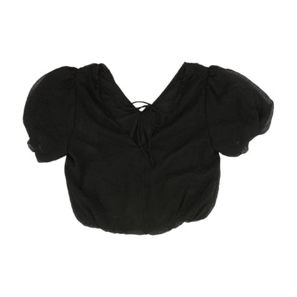 Black Cropped Blouse