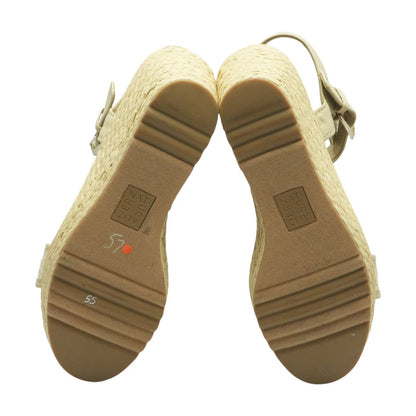 Beige Wedged Sandals