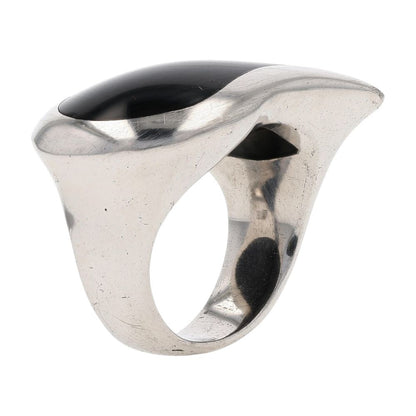 Sterling Silver Matix Cocktail Ring In Black