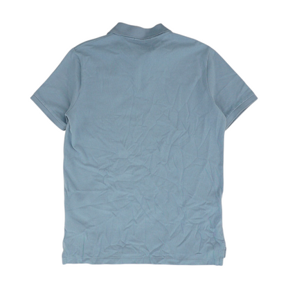 Blue Solid Short Sleeve Polo