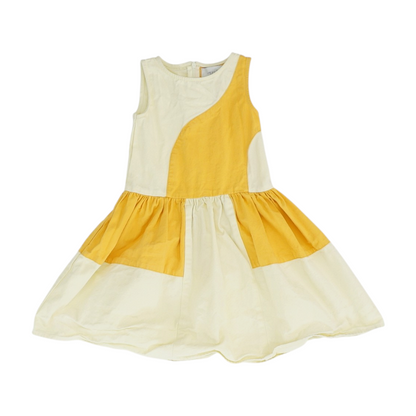 Orange Color Block Dress