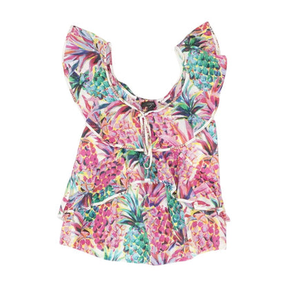 Multi Graphic Sleeveless Blouse