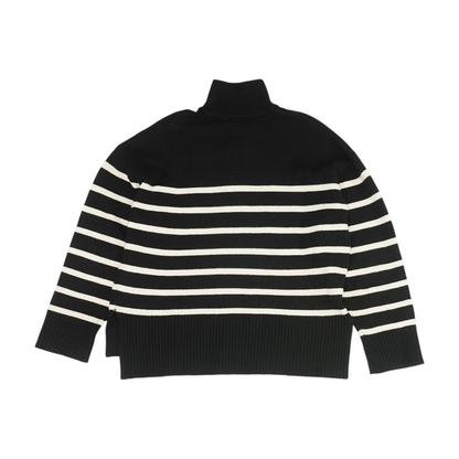 Black Striped 1/4 Zip Sweater