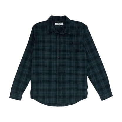 Gray Plaid Flannel Button Down