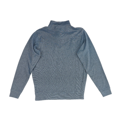Blue Solid 1/4 Zip Pullover
