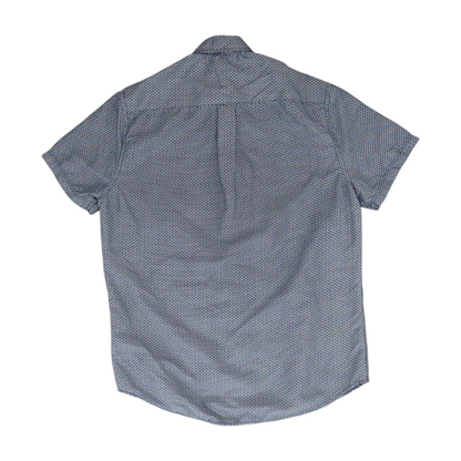Navy Print Short Sleeve Button Down