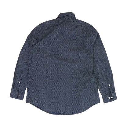 Navy Polka Dot Long Sleeve Button Down