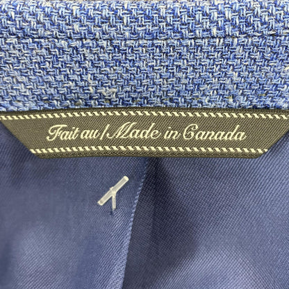 Blue Wool and Silk Solid Sport Coat
