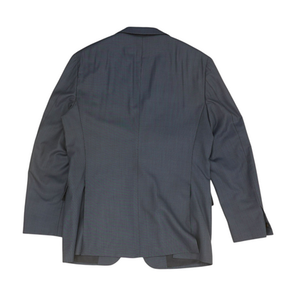 Blue Solid Suit Jacket