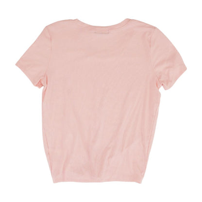 Pink Solid Crewneck Knit Top
