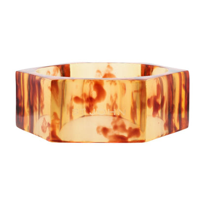 Lucite Hexagon Faux Tortoise Shell Bangle Bracelet
