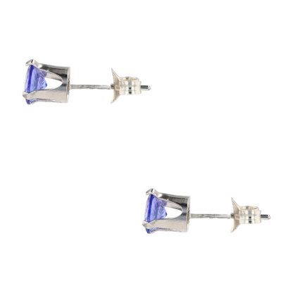 1 1/4 ctw Sterling Silver Tanzanite Stud Earrings