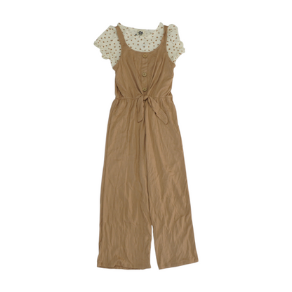 Tan Hearts Short Sleeve Set