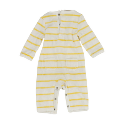 White Striped Long Sleeve One-Piece