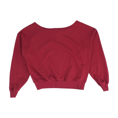 Red Solid Sweatshirt Pullover