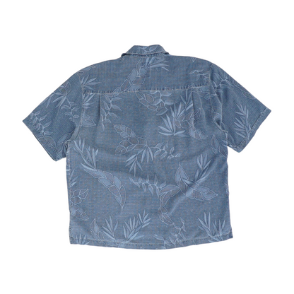 Blue Tropical Short Sleeve Button Down