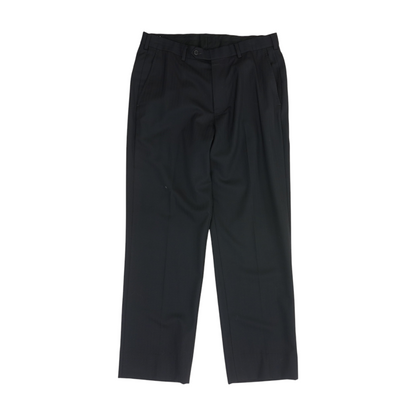 Navy Herringbone Regular Pants