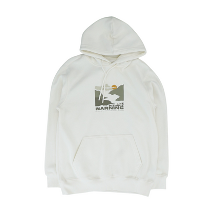 White Solid Hoodie Pullover
