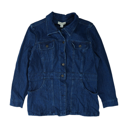Blue Solid Denim Jacket