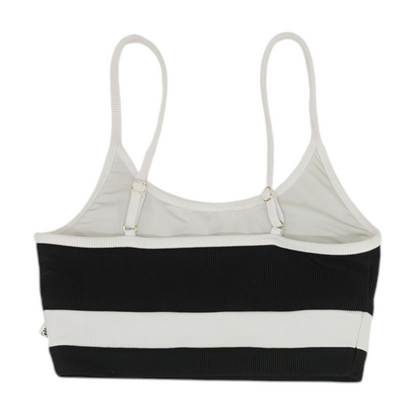 Black Color Block Swim Top
