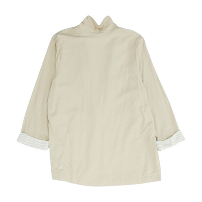 Beige Solid Blazer