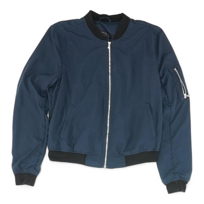 Navy Solid Bomber Jacket