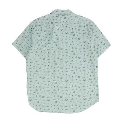 Blue Print Short Sleeve Button Down