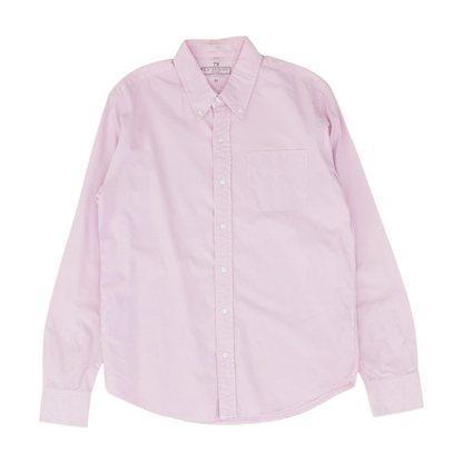 Pink Solid Long Sleeve Button Down