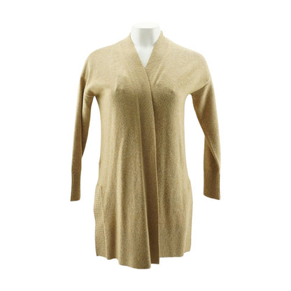 Tan Solid Cardigan Sweater