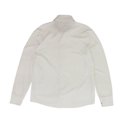 White Solid Long Sleeve Button Down