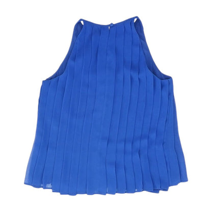 Navy Solid Sleeveless Blouse