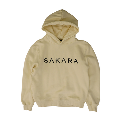 Beige Solid Hoodie Pullover