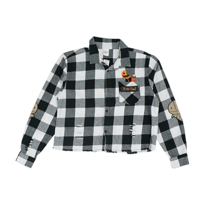 Black Plaid Flannel Button Down