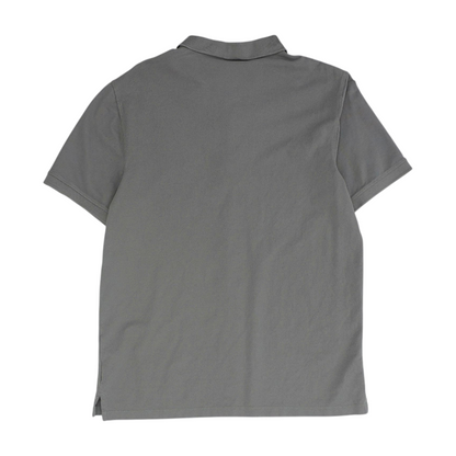 Gray Solid Short Sleeve Polo