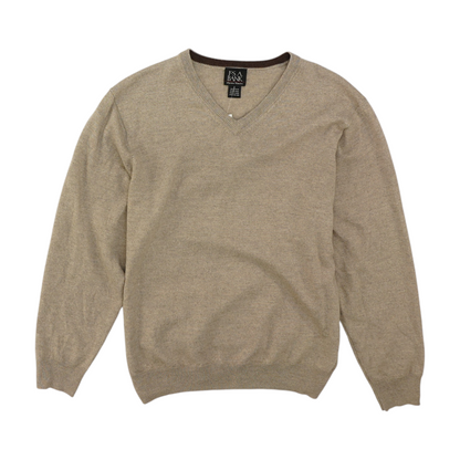 Tan Solid Pullover Sweater