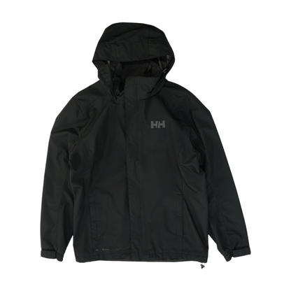 Black Solid Rain Jacket