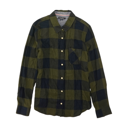 Green Check Flannel Button Down