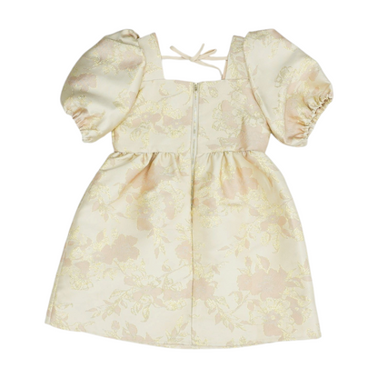 Tan Floral Formal Dress