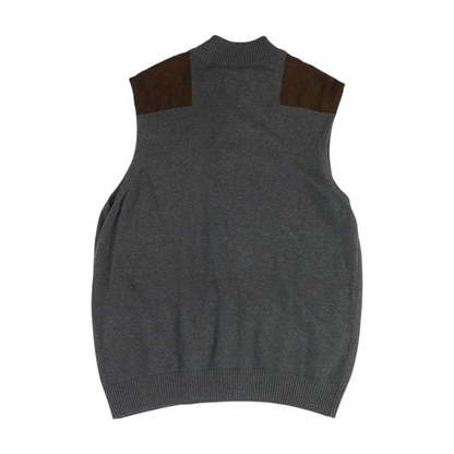 Gray Color Block Vest Sweater