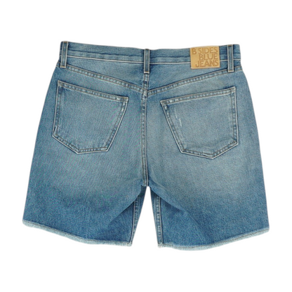 Blue Solid Denim Shorts