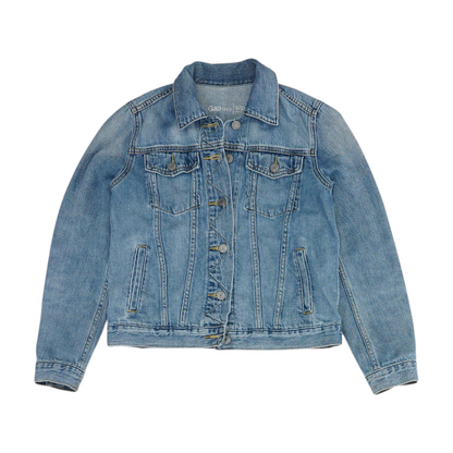Blue Solid Denim Jacket