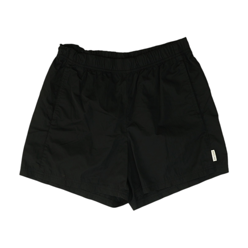 Black Solid Active Shorts