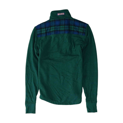 Green Solid 1/4 Zip Pullover