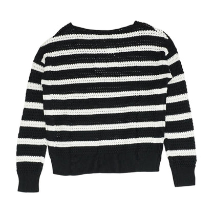 White Striped Crewneck Sweater