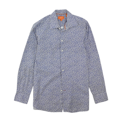 Blue Floral Long Sleeve Button Down